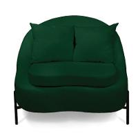 Poltrona Decorativa Orgânica Pé De Metal Preto Kit 2 Zaya Bouclê C05 - D'rossi Verde - 8