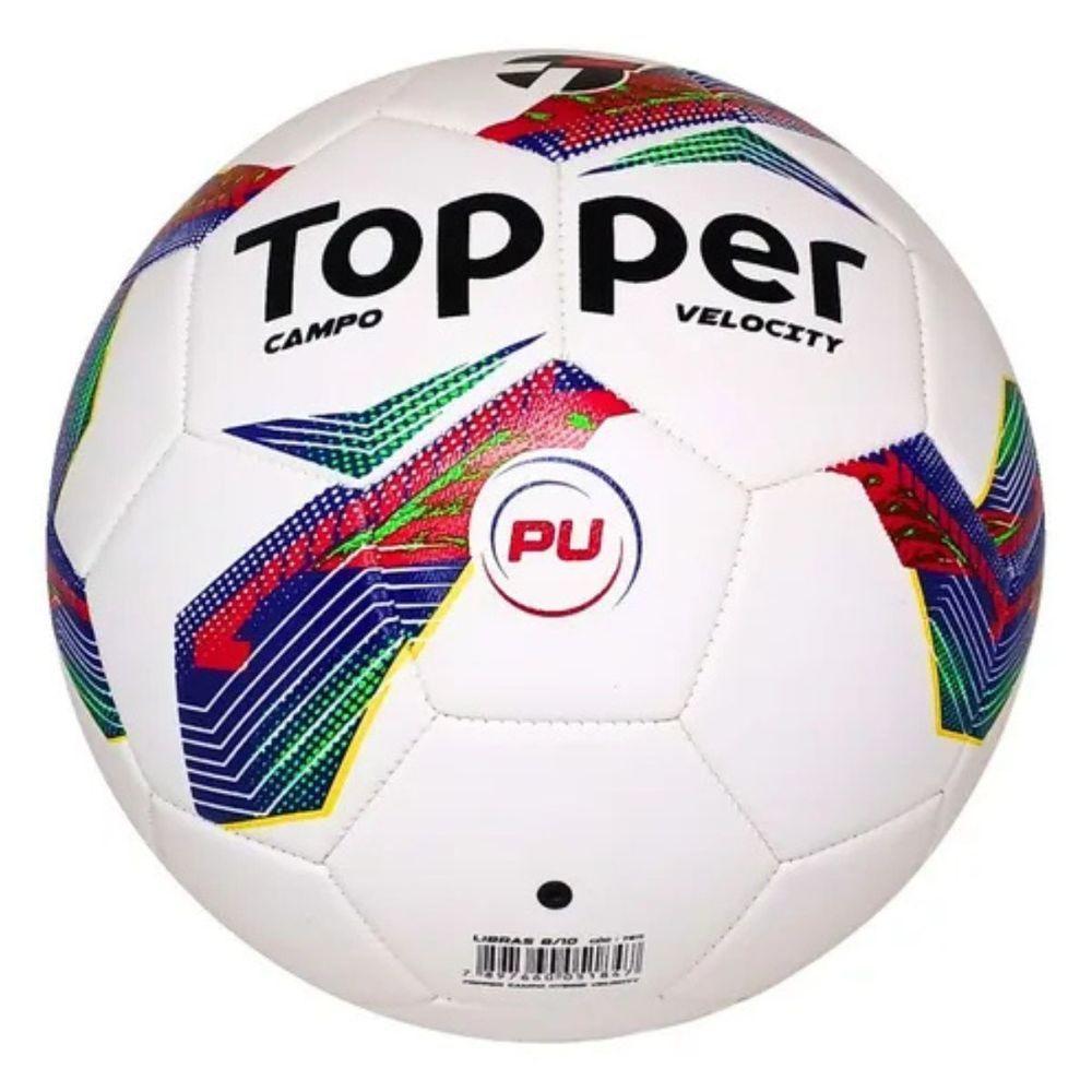 Bola De Futebol Campo Topper Velocity Hibrid Azul + Vermelho Tamanho Único - 3