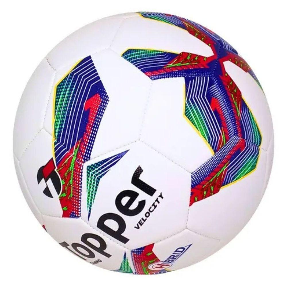 Bola De Futebol Campo Topper Velocity Hibrid Azul + Vermelho Tamanho Único - 4