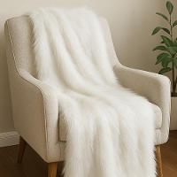 Tecido Pelúcia De Pelo Alto 1,60x2,00 M Para Decoração Off White - 3