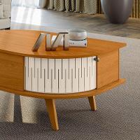 Mesa De Centro Para Sala Com 2 Portas Narvelli M20 - D'rossi Cinamomo E Off White