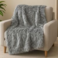 Tecido Pelúcia De Pelo Alto 1,60x1,00 M Para Decoração D03 - D'rossi Grafite - 3