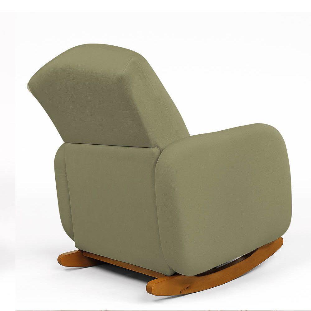 Poltrona Amamentação Balanço Madeira E Puff Jhessy Bouclê R04 - D'rossi Pistache - 6