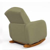 Poltrona Amamentação Balanço Madeira E Puff Jhessy Bouclê R04 - D'rossi Pistache - 6