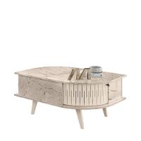 Mesa De Centro Para Sala Com 2 Portas Narvelli M20 - D'rossi Calacata E Off White - 2