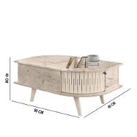 Mesa De Centro Para Sala Com 2 Portas Narvelli M20 - D'rossi Calacata E Off White - 3