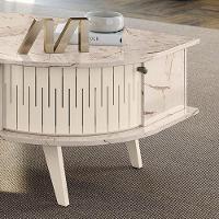 Mesa De Centro Para Sala Com 2 Portas Narvelli M20 - D'rossi Calacata E Off White