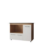 Balcão Para Cooktop 3 Portas Armário De Cozinha Ana - Ssx Multicoisas Cor Savana/off White Tampo 5 Bocas - 3