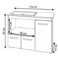 Balcão Para Cooktop 3 Portas Armário De Cozinha Ana - Ssx Multicoisas Cor Savana/off White Tampo 5 Bocas - 4