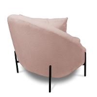 Poltrona Decorativa Orgânica Pé De Metal Preto Kit 2 Zaya Bouclê C05 - D'rossi Rose - 5