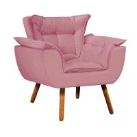 Poltrona Odisseia Suede Pés Palito Castanho D'rossi Rose - 6