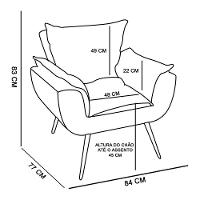 Poltrona Odisseia Suede Pés Palito Castanho D'rossi Rose - 7