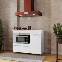 Balcão Para Cooktop 3 Portas Armário De Cozinha Ana - Ssx Multicoisas Cor Branco Tampo 4 Bocas - 1