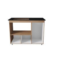 Balcão Para Cooktop 3 Portas Armário De Cozinha Ana - Ssx Multicoisas Cor Savana/off White Tampo 4 Bocas - 2