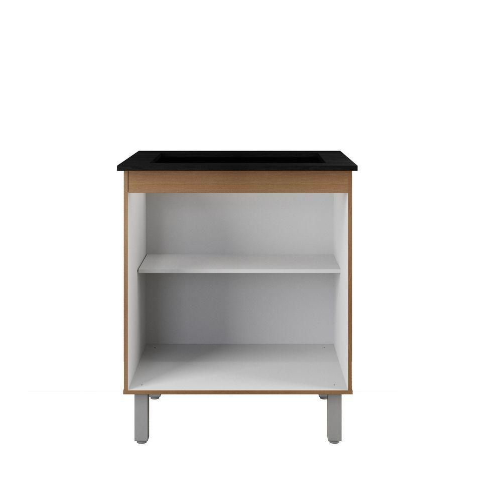 Balcão Para Cooktop 2 Portas Armário De Cozinha Jade - Ssx Multicoisas Cor Branco Tampo 4 Bocas - 3