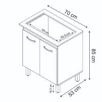 Balcão Para Cooktop 2 Portas Armário De Cozinha Jade - Ssx Multicoisas Cor Branco Tampo 4 Bocas - 4