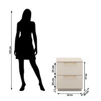 Mesa Cabeceira Quarto 50cm Com 2 Gavetas Magna V01 - D'rossi Fendi - 3