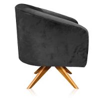 Poltrona Giratória Stella Suede Preto Base Giratória Ma30 - D'rossi