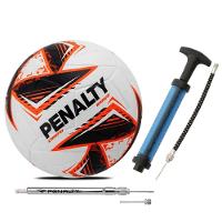 Bola De Futebol Campo Penalty Bravo Xxv + Bomba De Ar Penalty + Calibrador De Bolas Penalty Laranja + Azul + Cinza Genêro - 1