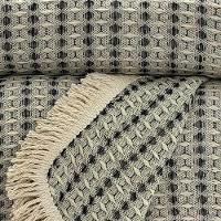 Manta Para Sofá Rubi King 260cm X 250cm Cru-preto Franja Cru - 2