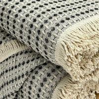 Manta Para Sofá Rubi King 260cm X 250cm Cru-preto Franja Cru - 4