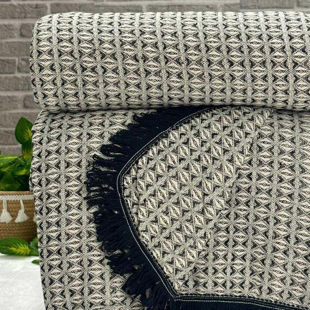 Manta Para Sofá Rubi King 260cm X 250cm Preto-cru - 1