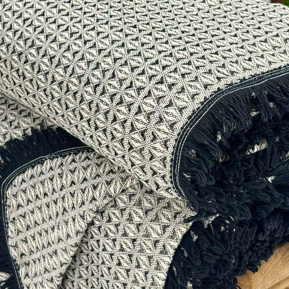 Manta Para Sofá Rubi King 260cm X 250cm Preto-cru - 4