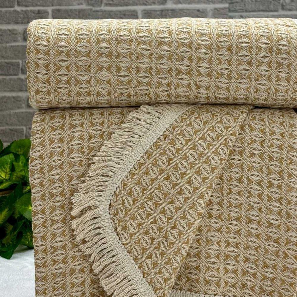 Manta Para Sofá Rubi King 260cm X 250cm Dourado-cru - 1