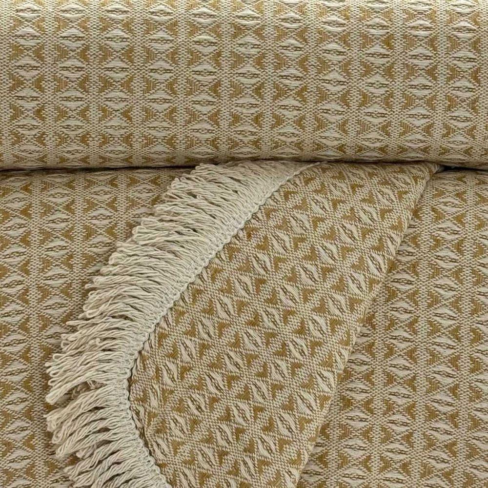 Manta Para Sofá Rubi King 260cm X 250cm Dourado-cru - 2