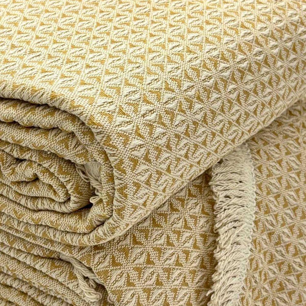 Manta Para Sofá Rubi King 260cm X 250cm Dourado-cru - 3