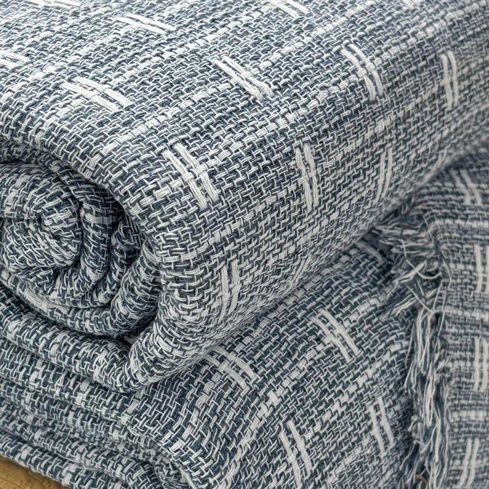 Manta Para Sofá Blocks 180cm X 240cm Azul Jeans - 2