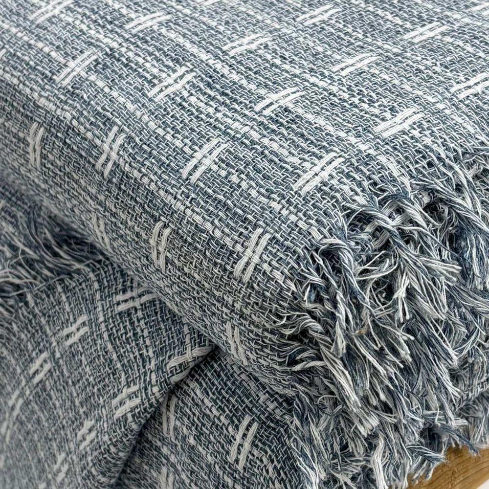 Manta Para Sofá Blocks 180cm X 240cm Azul Jeans - 3