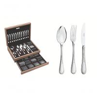 Faqueiro Tramontina Renascença Inox Com Facas De Mesa Detalhes E Estojo De Madeira 130 Peças - 3