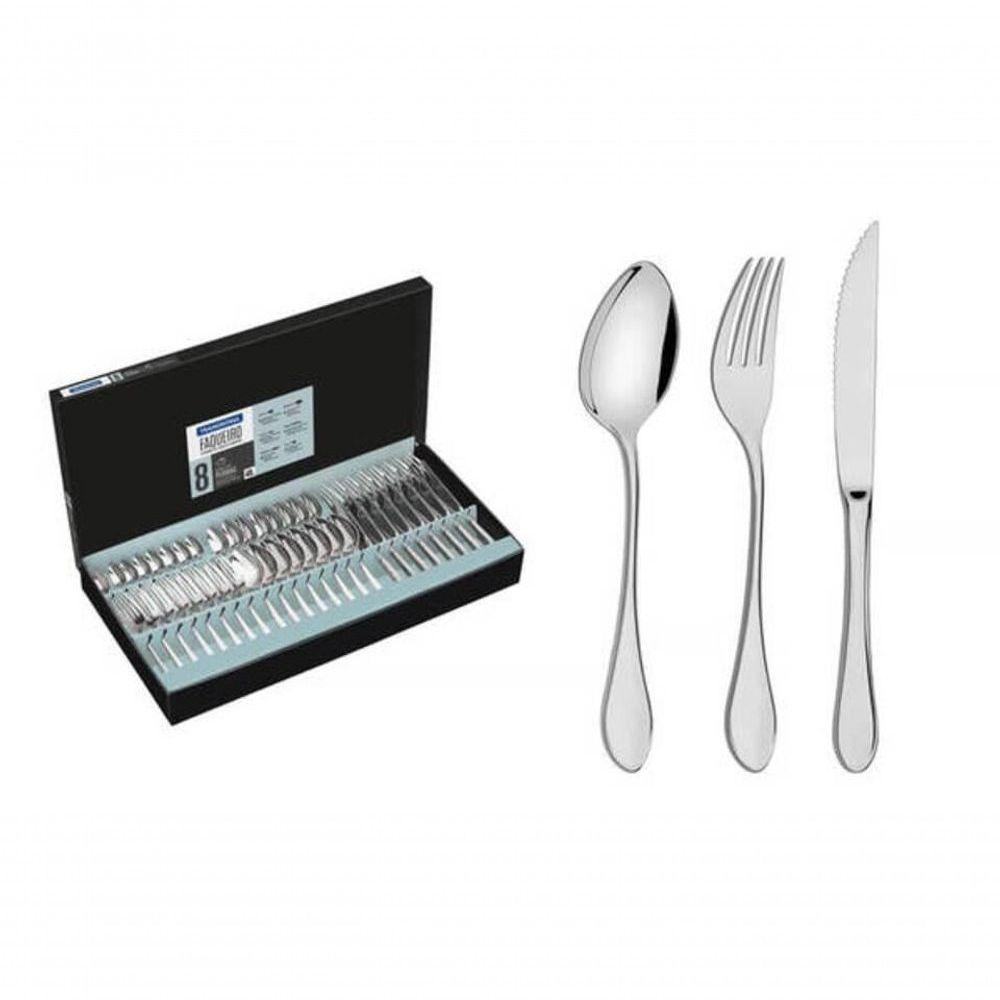 Faqueiro Tramontina Italy Em Aço Inox Com Facas Para Churrasco Forjadas 48 Peças - 1