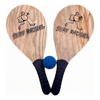 Raquete Frescobol De Madeira Com Bolinha Surf Radical - 1