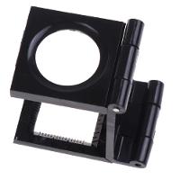 Lupa Conta Fios 10x Mini Mesa Bancada Suporte Dobravel Lente Optica 28mm Escala Profissional - 6