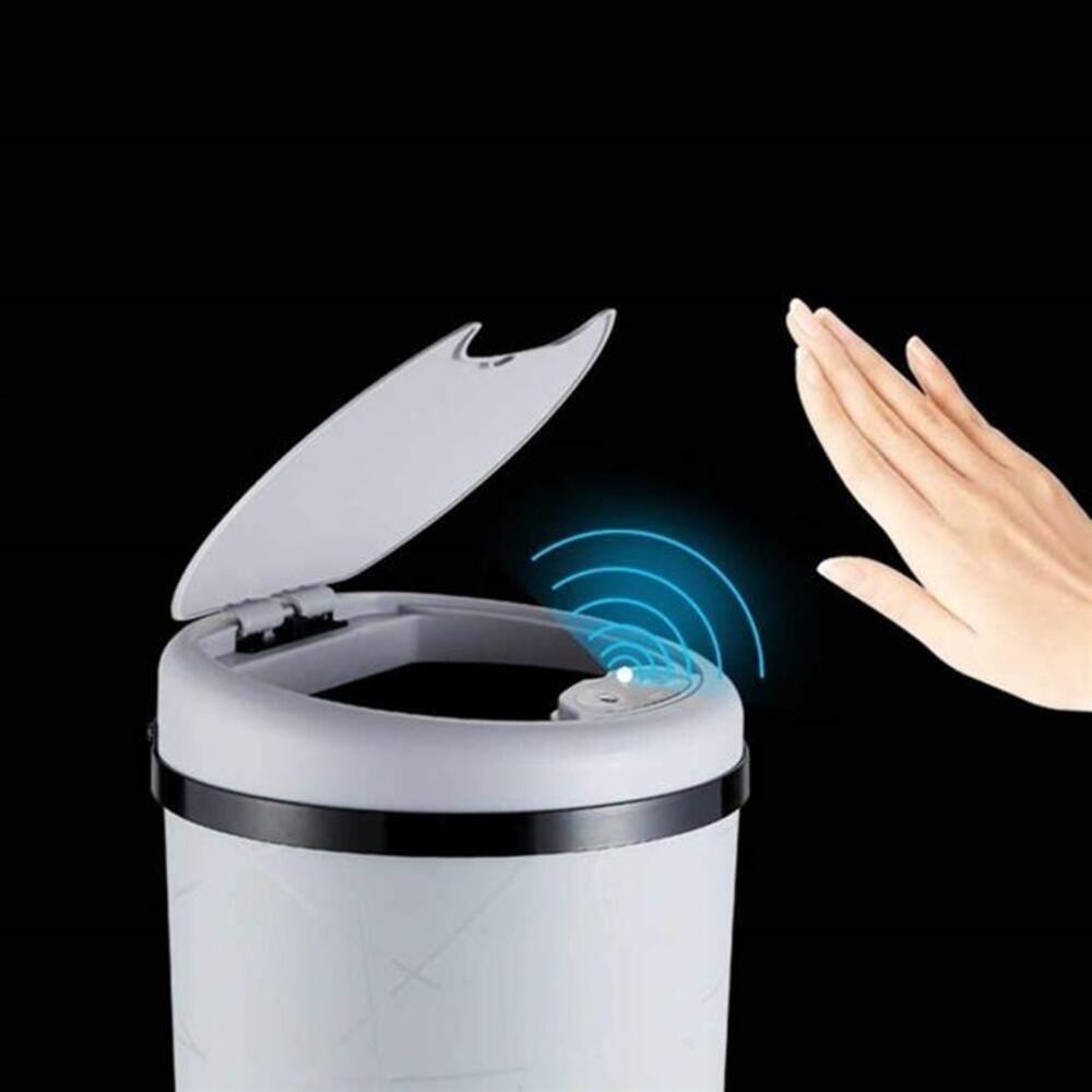 Lixeira Automatica Branca Luxo 9 Litros Sensor De Abertura Grande Banheiro Cozinha Design Moderno Sofisticado - 4