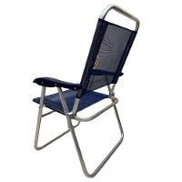 Cadeira De Praia Alta Sanete Encosto Alto Aluminio Ronchetti Azul-escuro