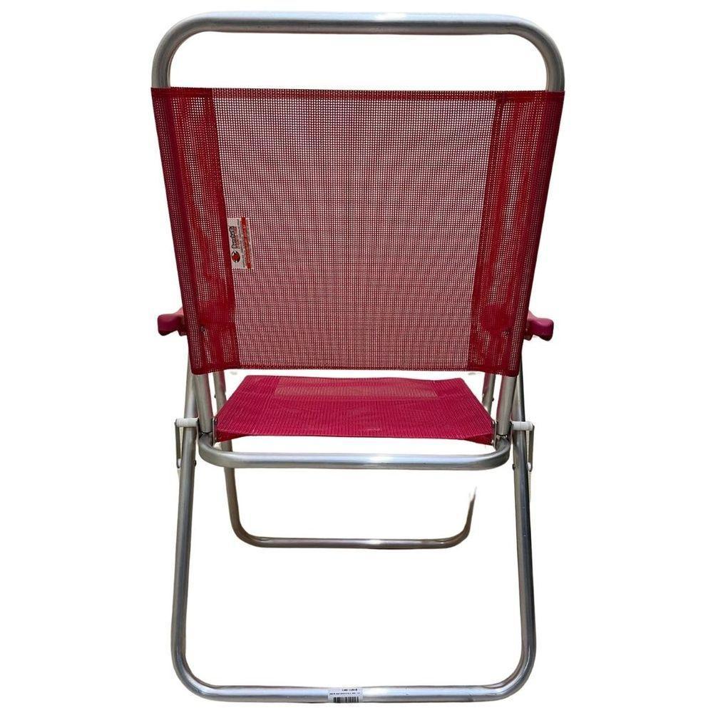 Cadeira De Praia Alta Sanete Encosto Alto Aluminio Ronchetti Rosa - 5