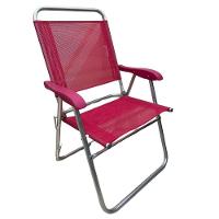 Cadeira De Praia Alta Sanete Encosto Alto Aluminio Ronchetti Rosa - 2