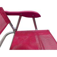 Cadeira De Praia Alta Sanete Encosto Alto Aluminio Ronchetti Rosa - 6