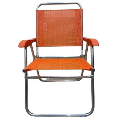 Cadeira De Praia Alta Sanete Encosto Alto Aluminio Ronchetti Laranja