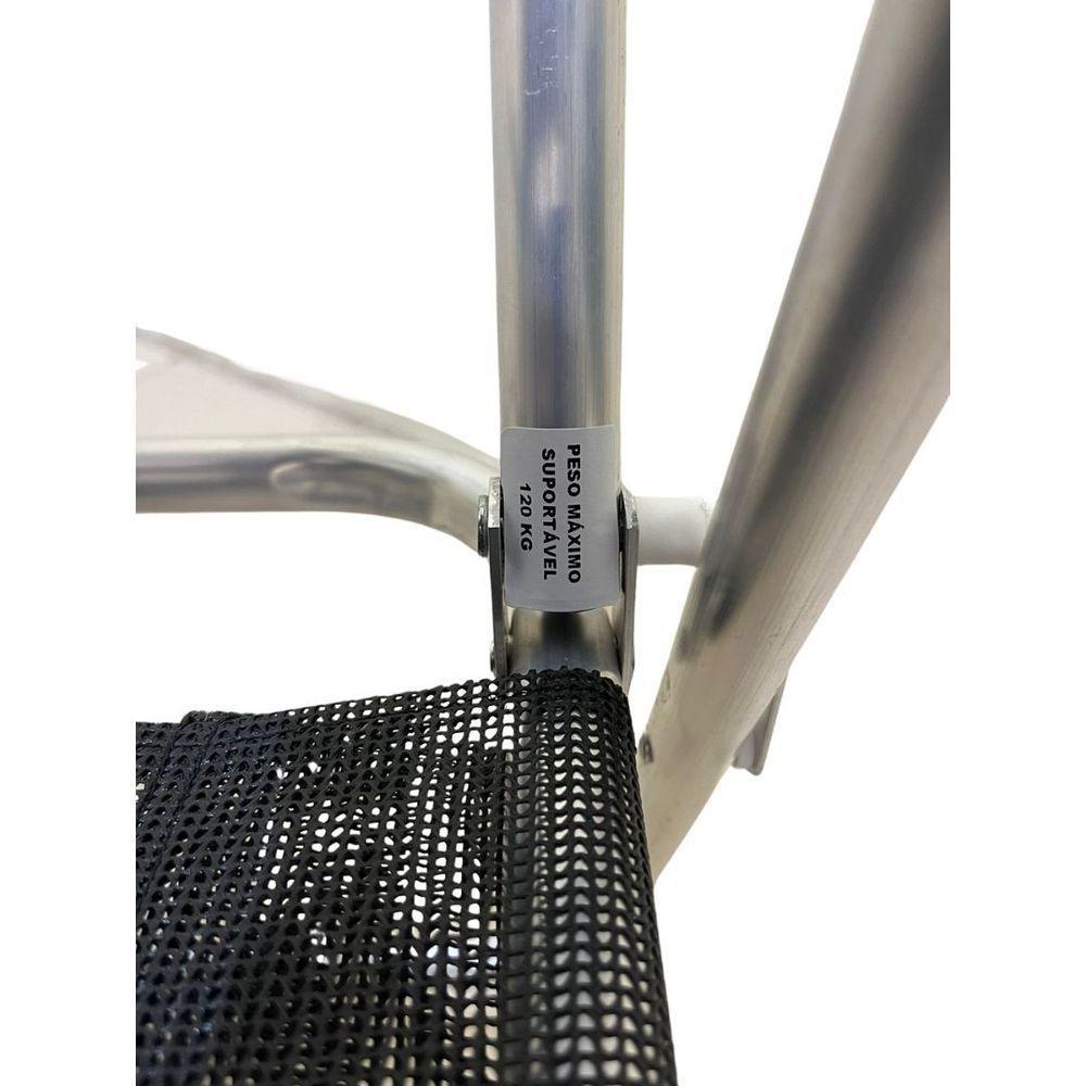 Cadeira De Praia Alta Sanete Encosto Alto Aluminio Ronchetti Preto - 5