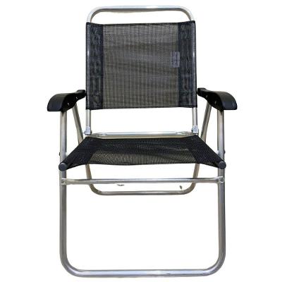 Cadeira De Praia Alta Sanete Encosto Alto Aluminio Ronchetti Preto