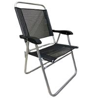 Cadeira De Praia Alta Sanete Encosto Alto Aluminio Ronchetti Preto - 3