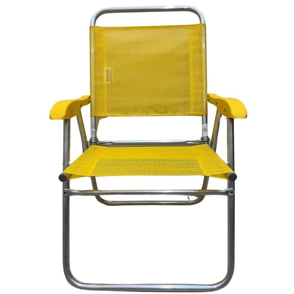 Cadeira De Praia Alta Sanete Encosto Alto Aluminio Ronchetti Amarelo - 1