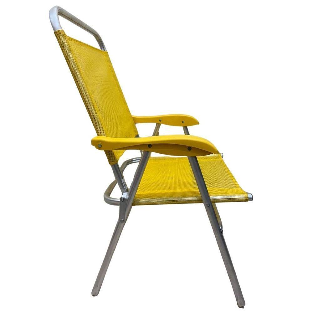 Cadeira De Praia Alta Sanete Encosto Alto Aluminio Ronchetti Amarelo - 2