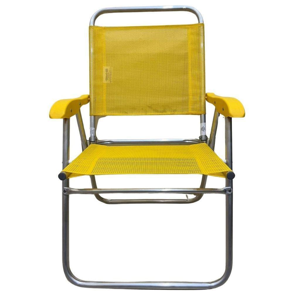 Cadeira De Praia Alta Sanete Encosto Alto Aluminio Ronchetti Amarelo - 5