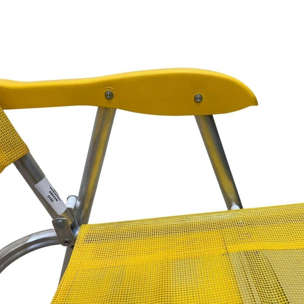 Cadeira De Praia Alta Sanete Encosto Alto Aluminio Ronchetti Amarelo - 7