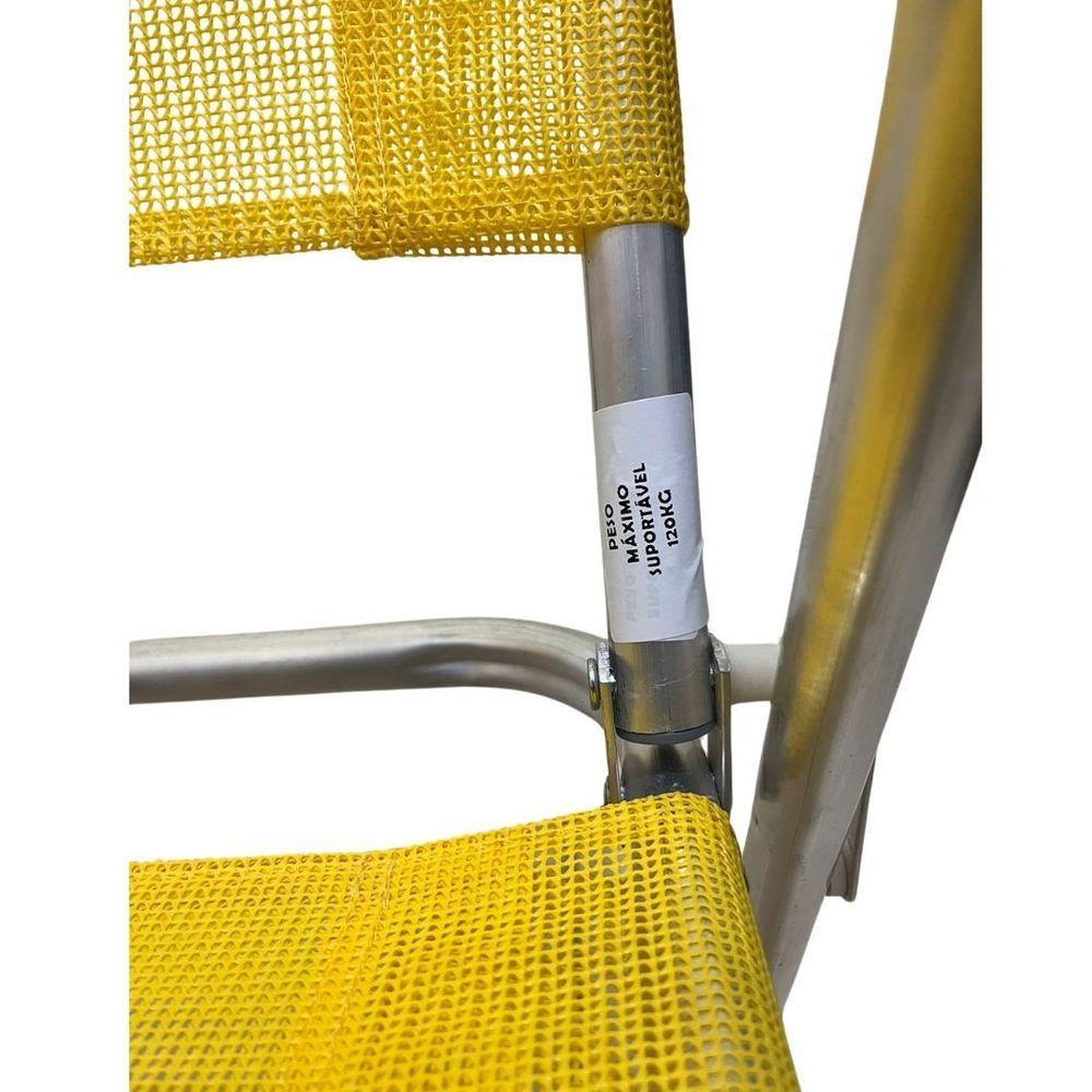 Cadeira De Praia Alta Sanete Encosto Alto Aluminio Ronchetti Amarelo - 8